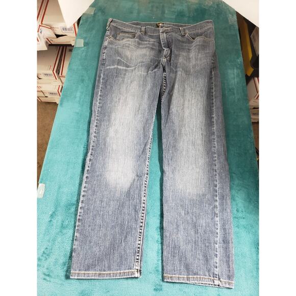 Lee Jeans Size 40x32 Mens Blue Pants Denim Stretch Mid Rise Work L342 Straight - Picture 2 of 14